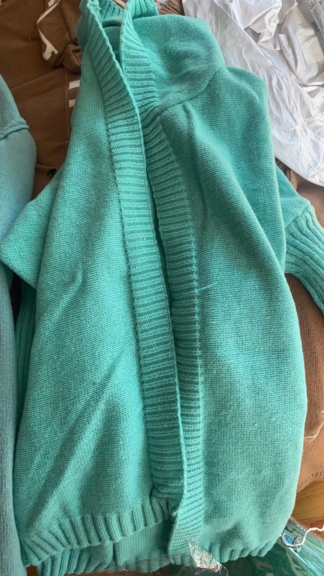 Hooded Batwing Sleeve Knit Sweater
