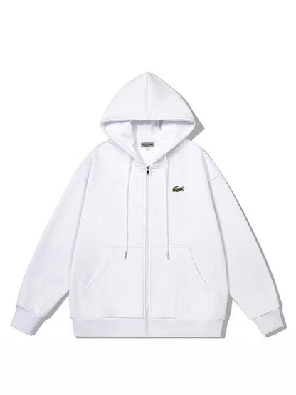 Hooded Cardigan Solid Color