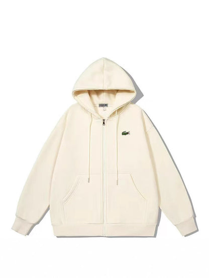 Hooded Cardigan Solid Color