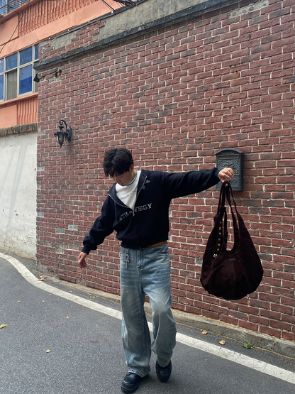 hooded cardigan sweatshirt