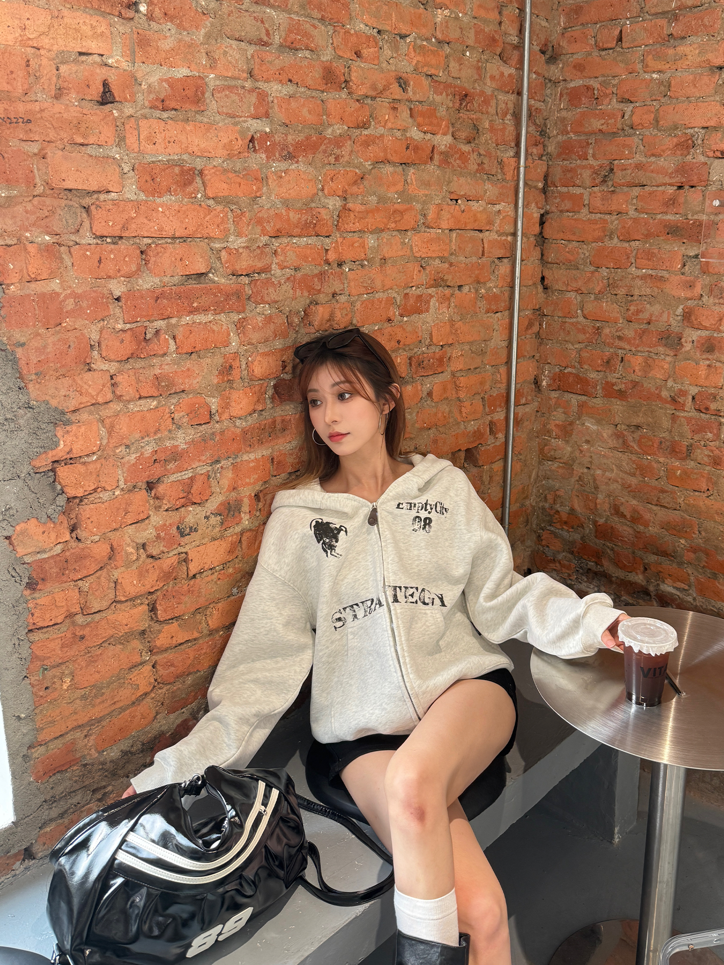 hooded cardigan sweatshirt