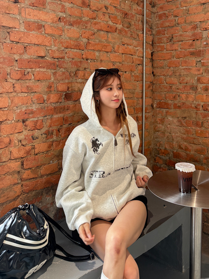 hooded cardigan sweatshirt