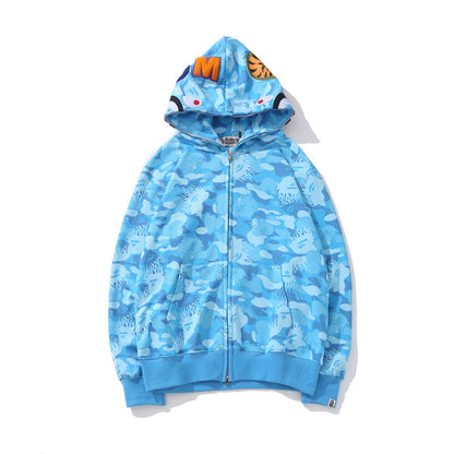 Hooded Cardigan Zipper Fleece Sweatshirt