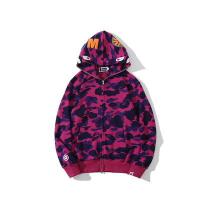 Hooded Cardigan Zipper Fleece Sweatshirt