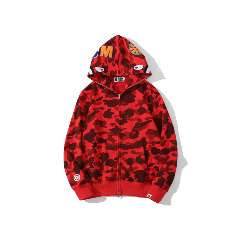 Hooded Cardigan Zipper Fleece Sweatshirt