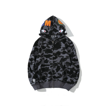 Hooded Cardigan Zipper Fleece Sweatshirt