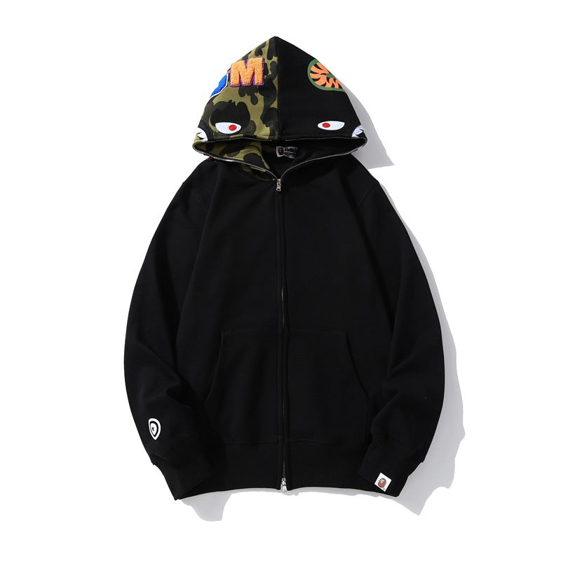 Hooded Cardigan Zipper Fleece Sweatshirt