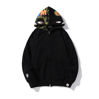 Hooded Cardigan Zipper Fleece Sweatshirt