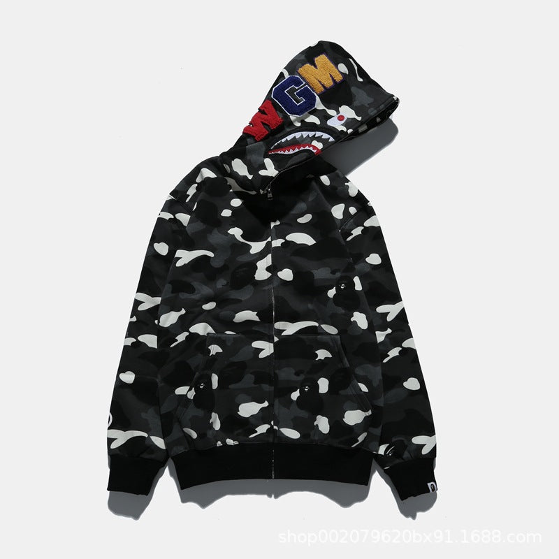 Hooded Cardigan Zipper Fleece Sweatshirt