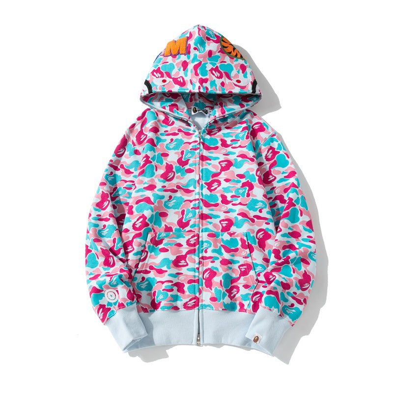 Hooded Cardigan Zipper Fleece Sweatshirt