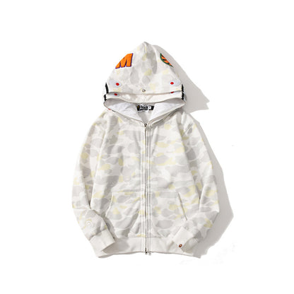 Hooded Cardigan Zipper Fleece Sweatshirt
