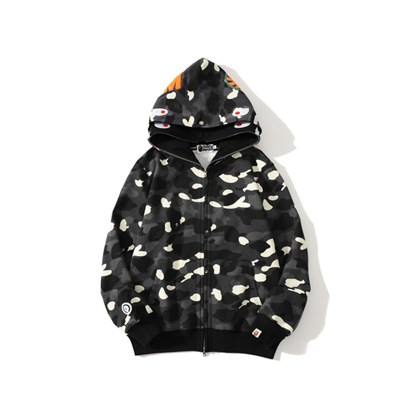 Hooded Cardigan Zipper Fleece Sweatshirt