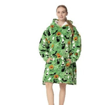 Hooded Coral Fleece Blanket Wearable