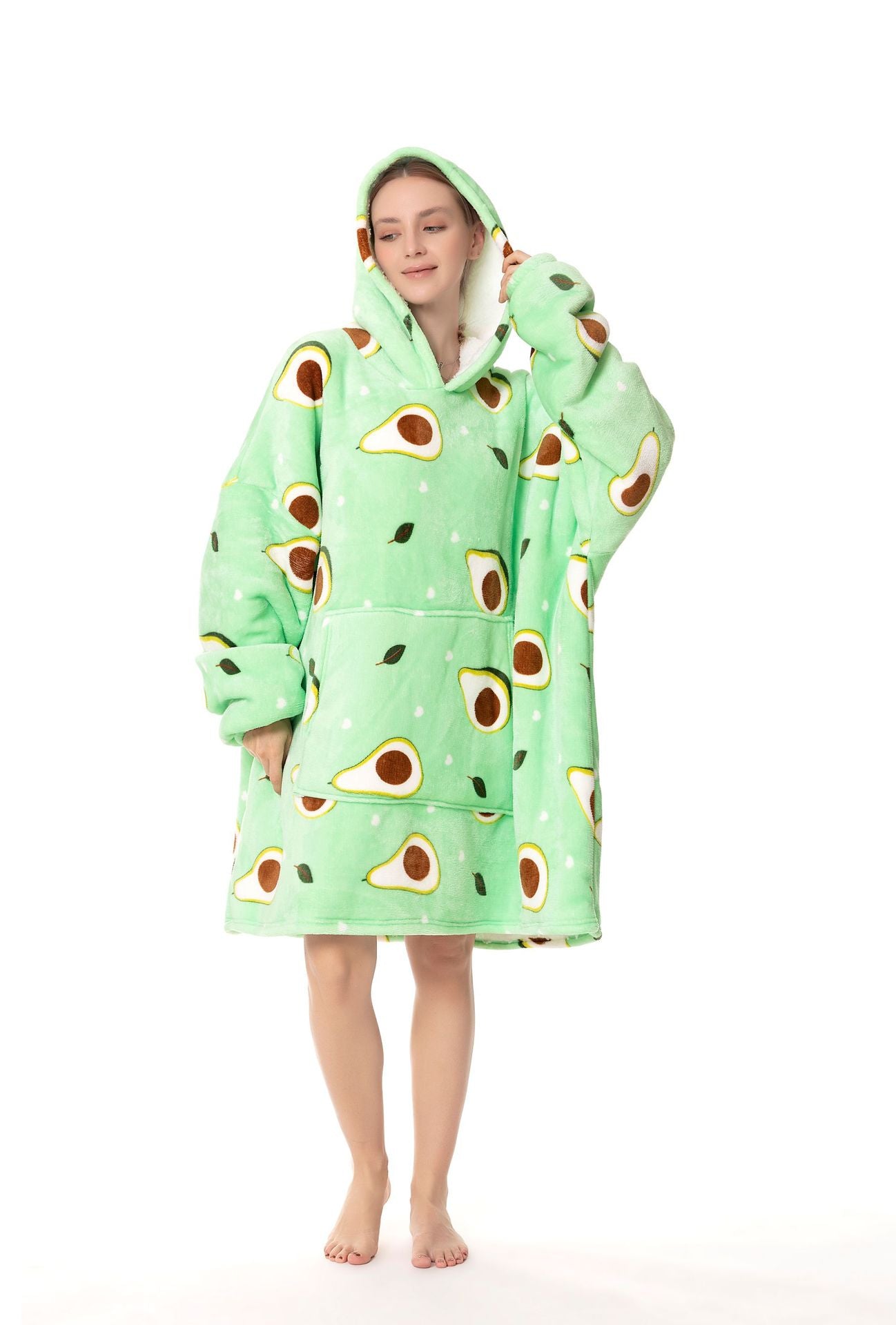 Hooded Coral Fleece Blanket Wearable
