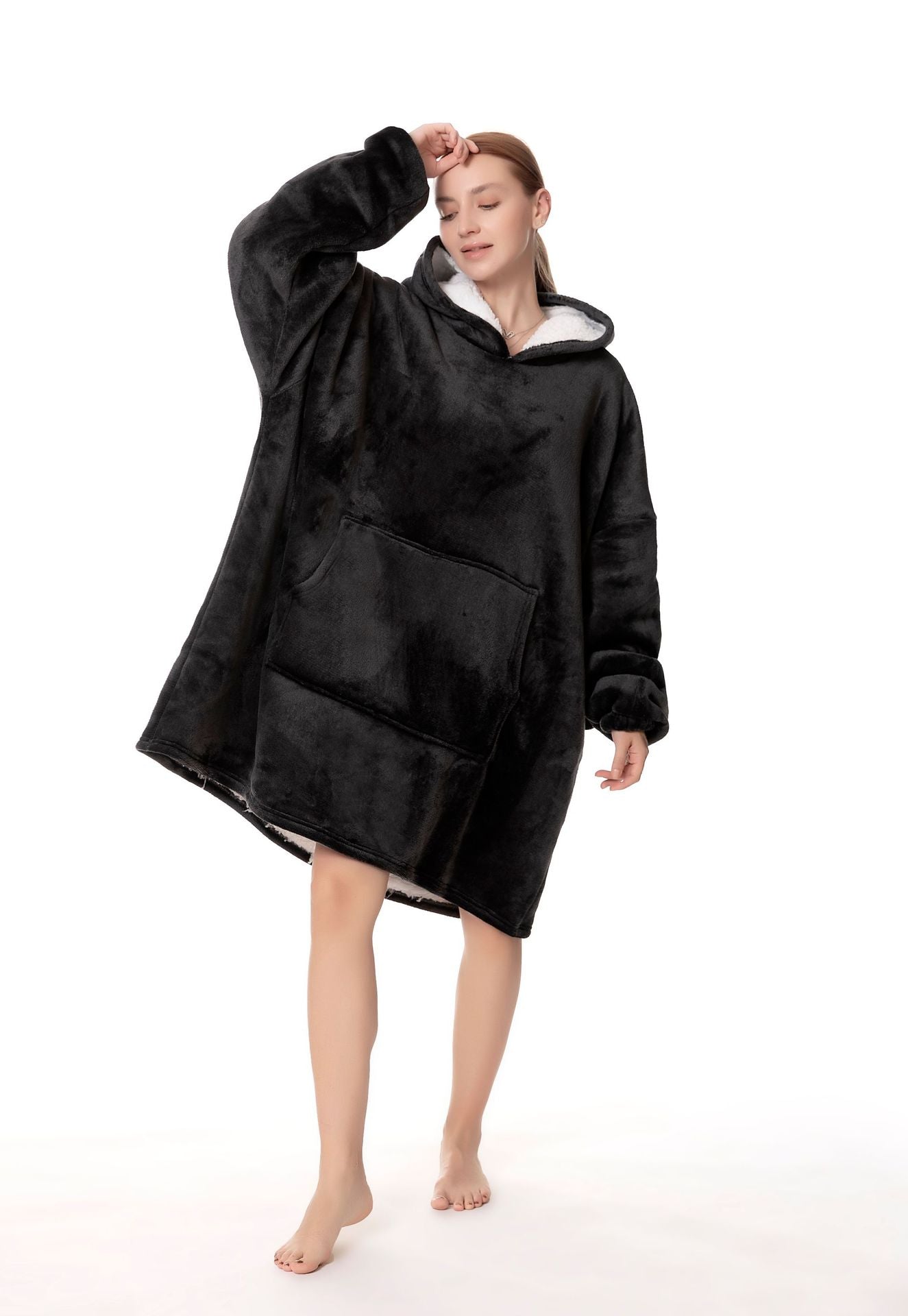 Hooded Coral Fleece Blanket Wearable