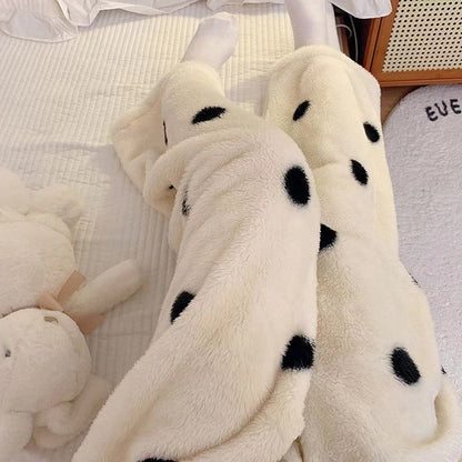 Hooded coral fleece pajamas