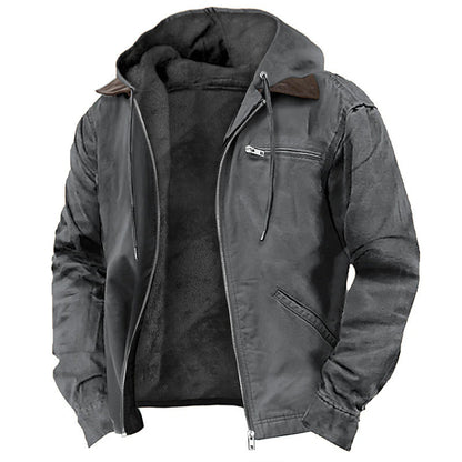 Hooded cotton-padded jacket