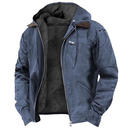 Hooded cotton-padded jacket