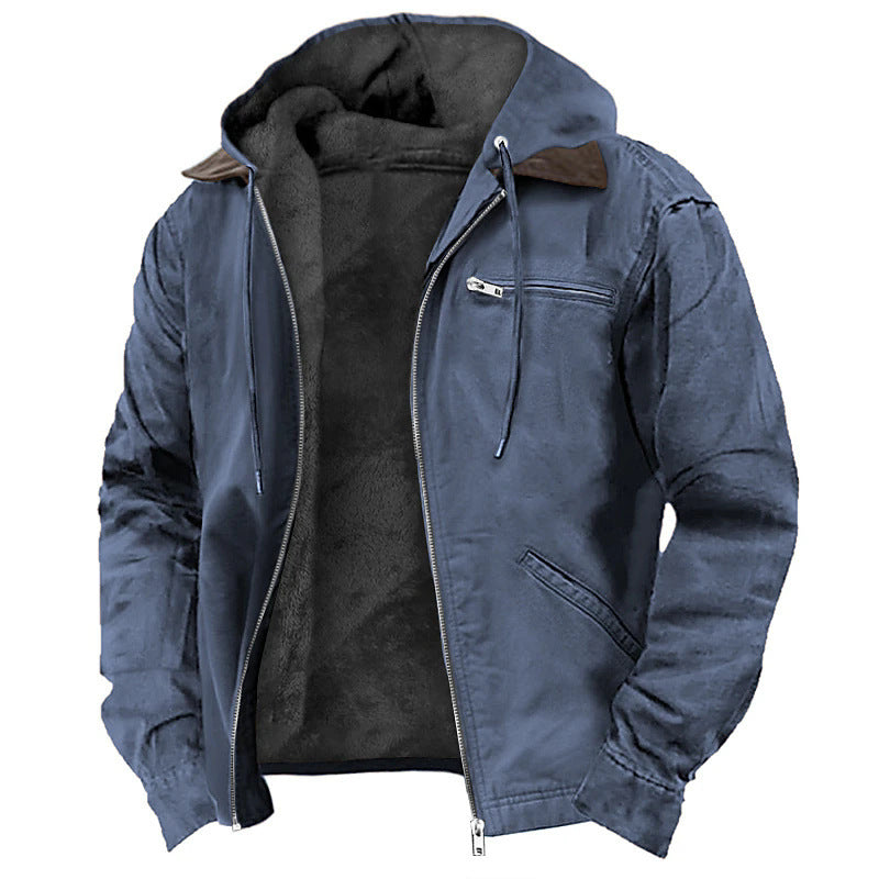 Hooded cotton-padded jacket