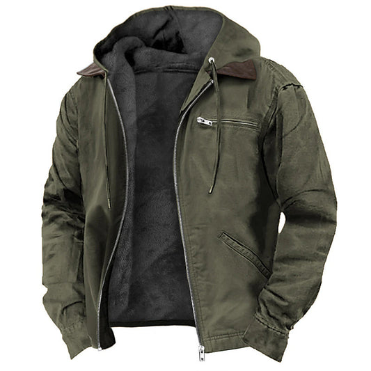 Hooded cotton-padded jacket