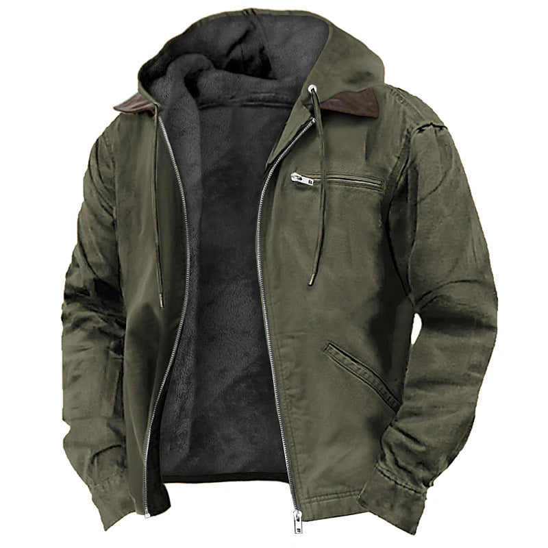 Hooded cotton-padded jacket