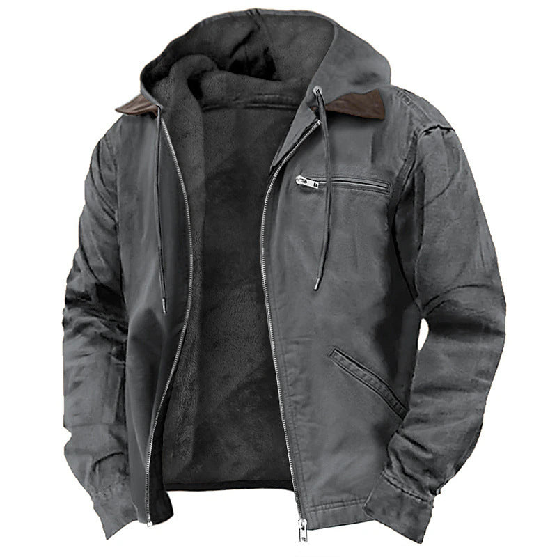 Hooded cotton-padded jacket