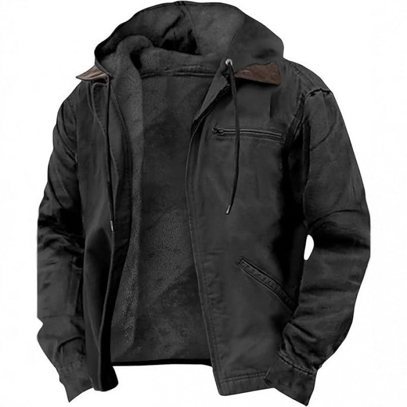Hooded cotton-padded jacket