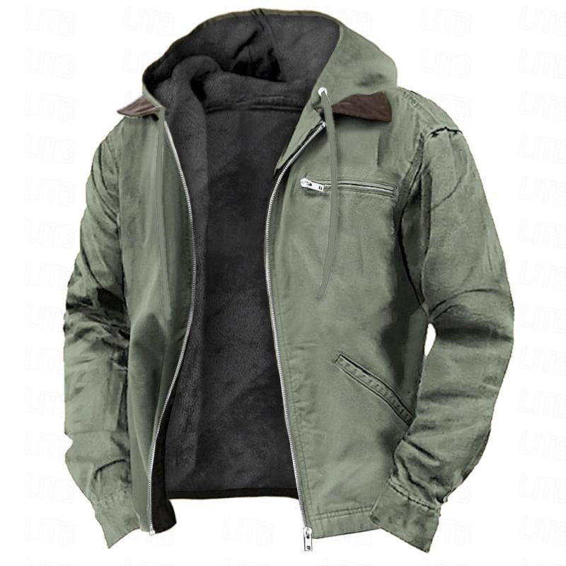Hooded cotton-padded jacket
