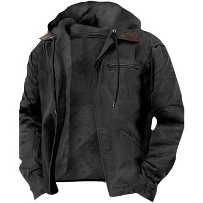 Hooded cotton-padded jacket