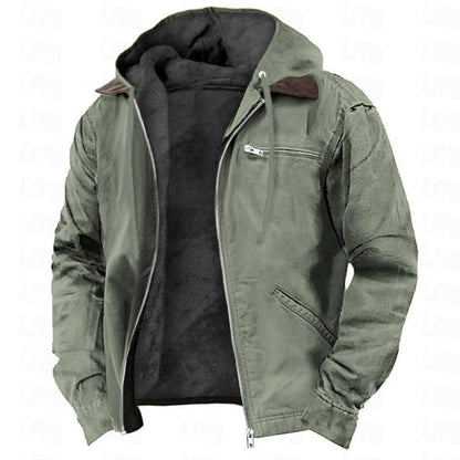 Hooded cotton-padded jacket