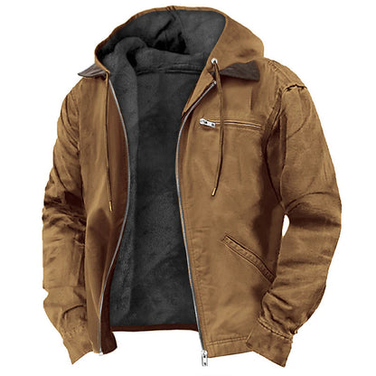 Hooded cotton-padded jacket