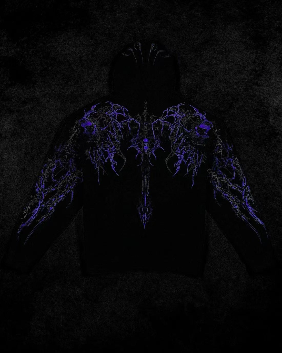 Hooded dark style sports hoodie