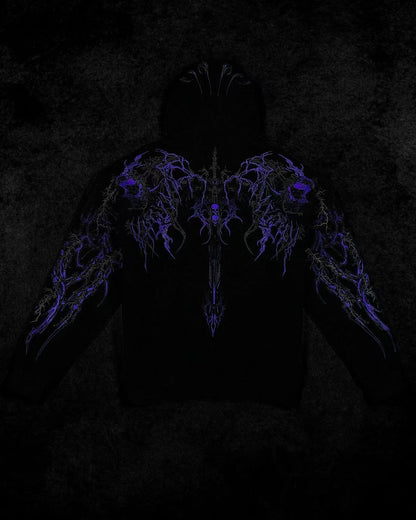 Hooded dark style sports hoodie
