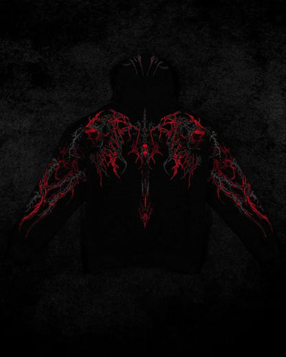 Hooded dark style sports hoodie