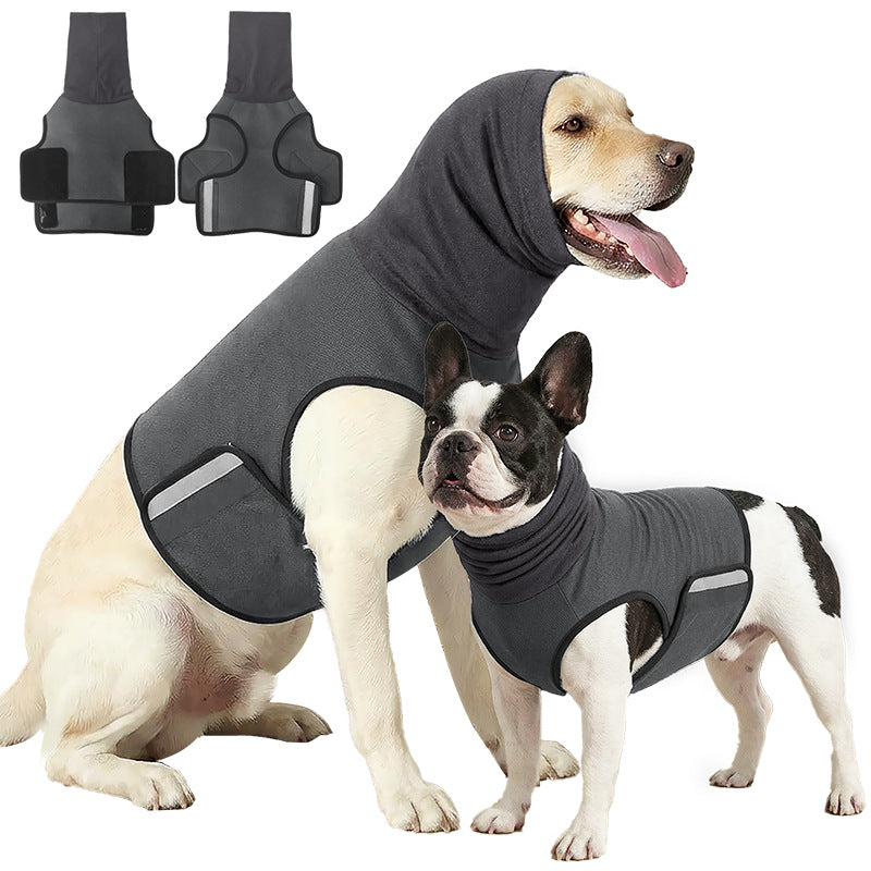 Hooded Dog Vest with Anxiety Relief