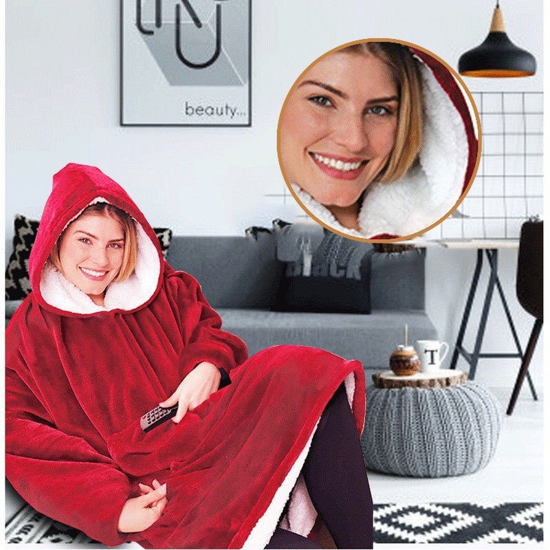 Hooded Fleece Wearable Blanket