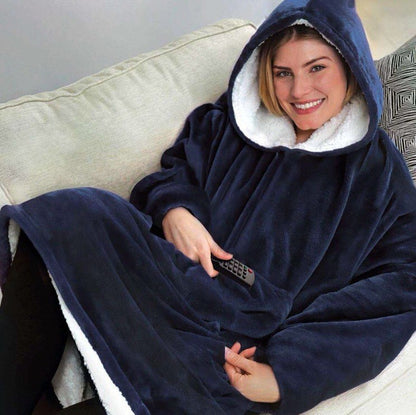 Hooded Fleece Wearable Blanket