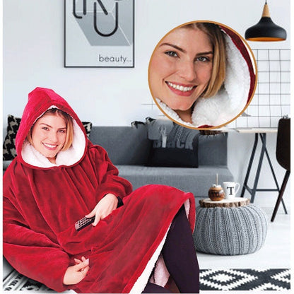 Hooded Fleece Wearable Blanket