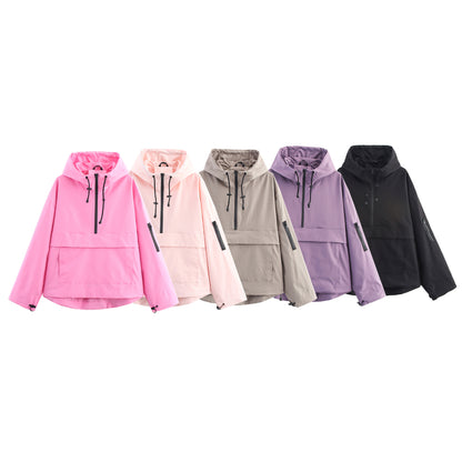 Hooded jacket upper jacket