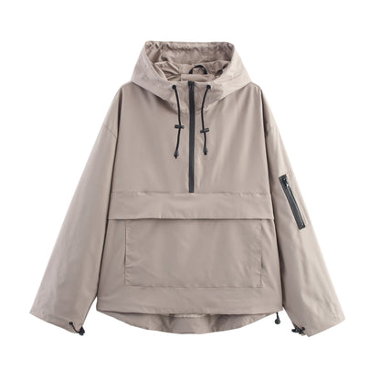 Hooded jacket upper jacket