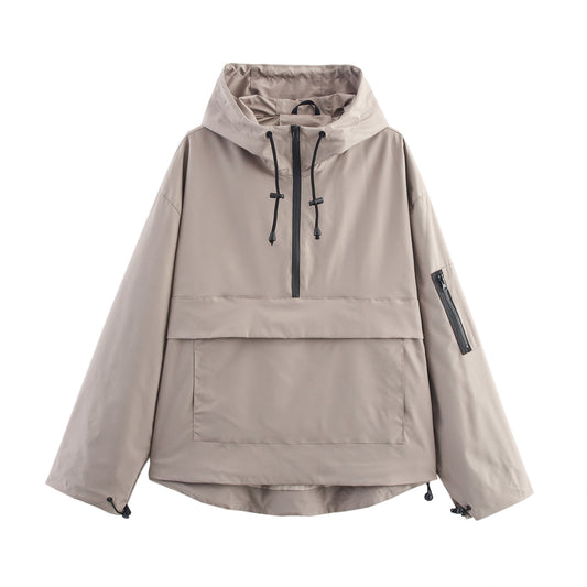 Hooded jacket upper jacket