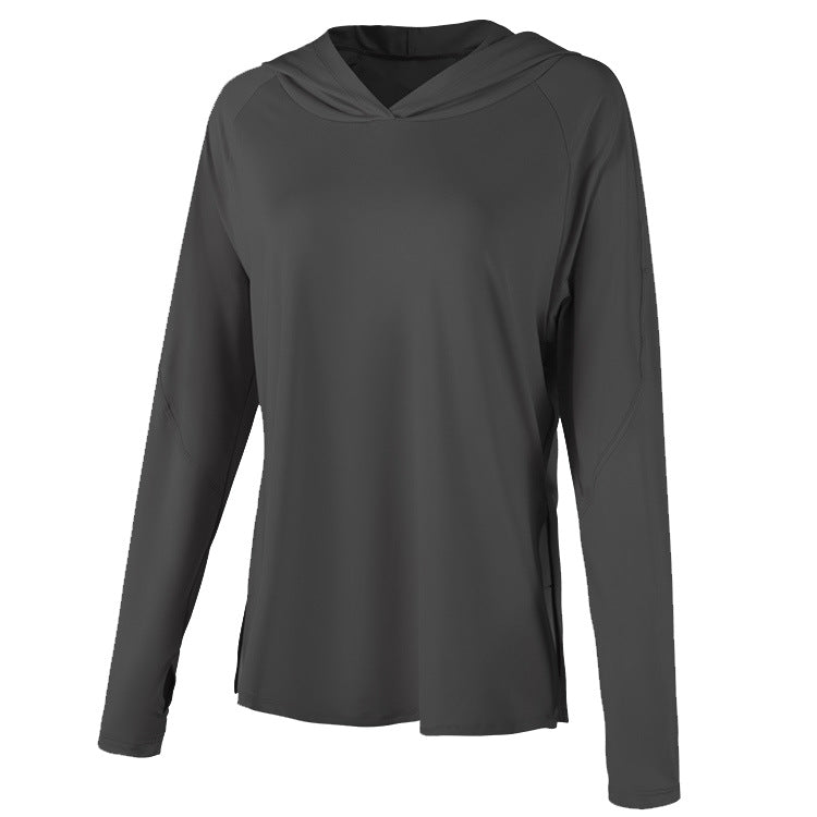 Hooded Long Sleeve Workout Top for Women