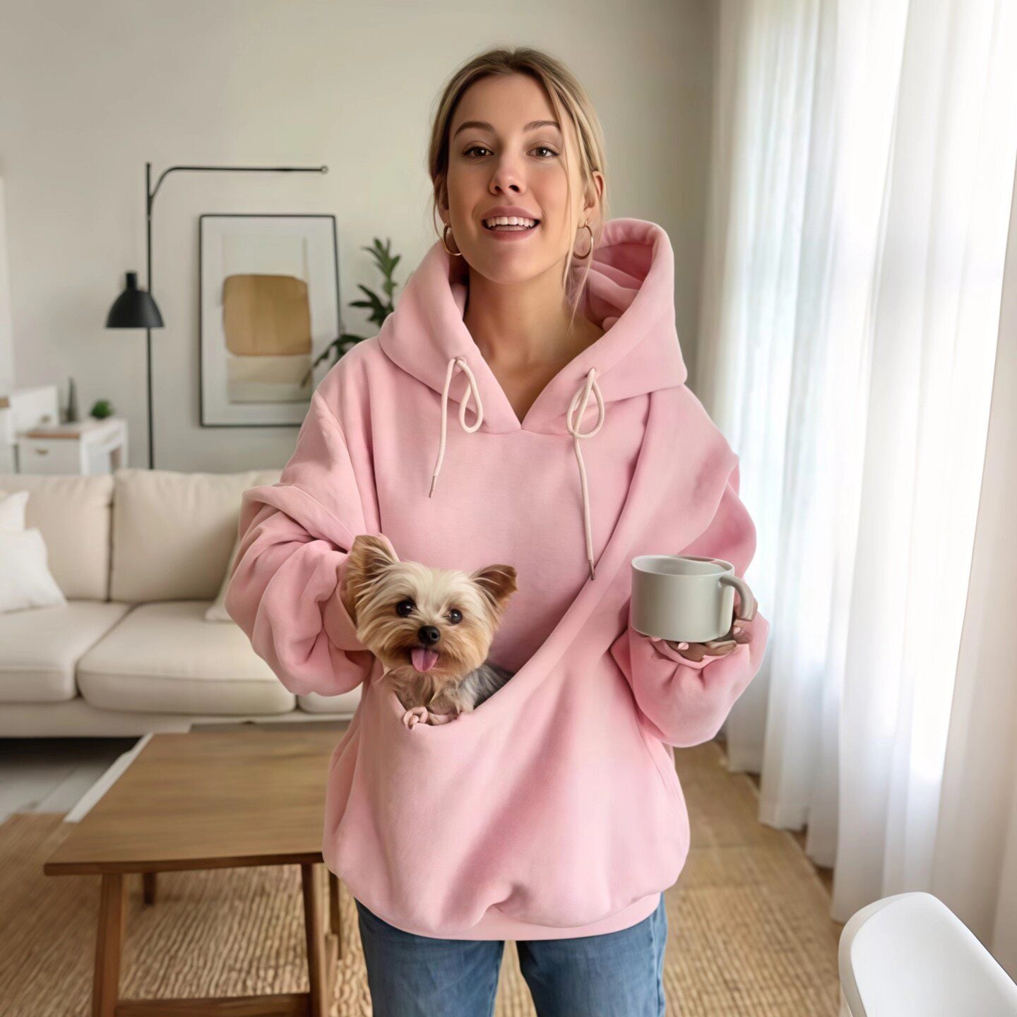 Hooded Plush Pet Carrier Sweatshirt