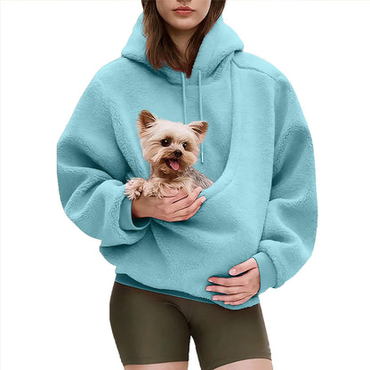 Hooded Plush Pet Carrier Sweatshirt
