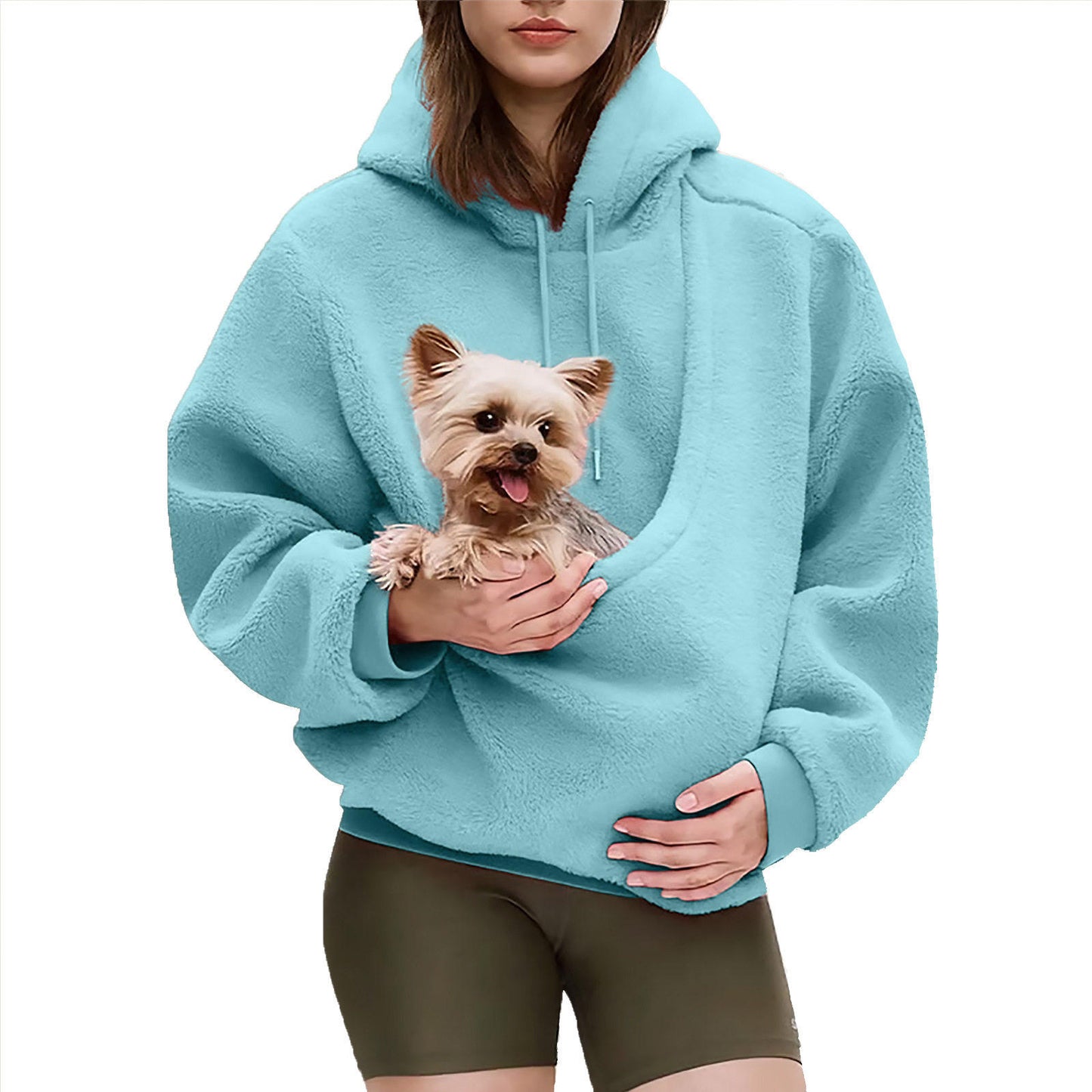 Hooded Plush Pet Carrier Sweatshirt