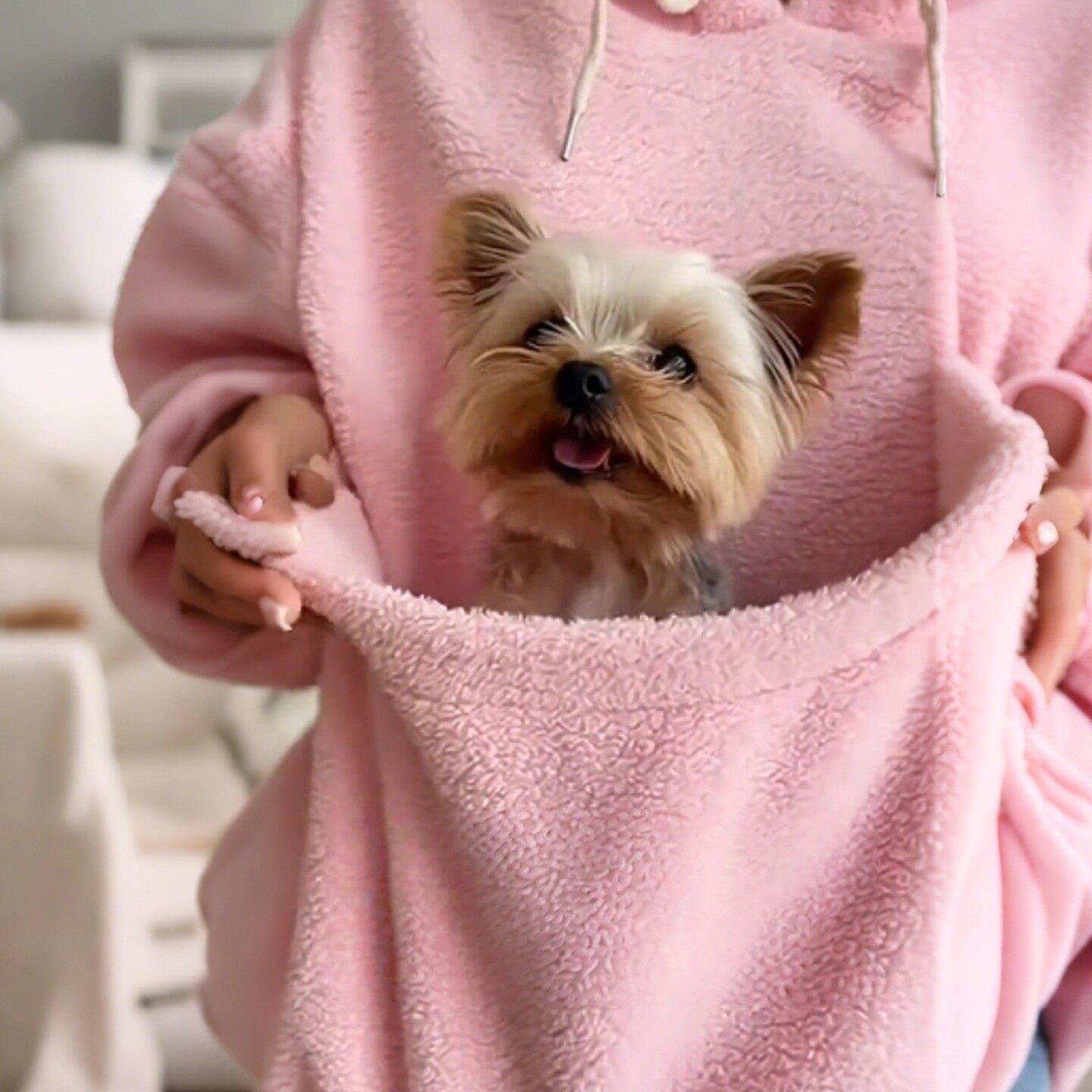 Hooded Plush Pet Carrier Sweatshirt
