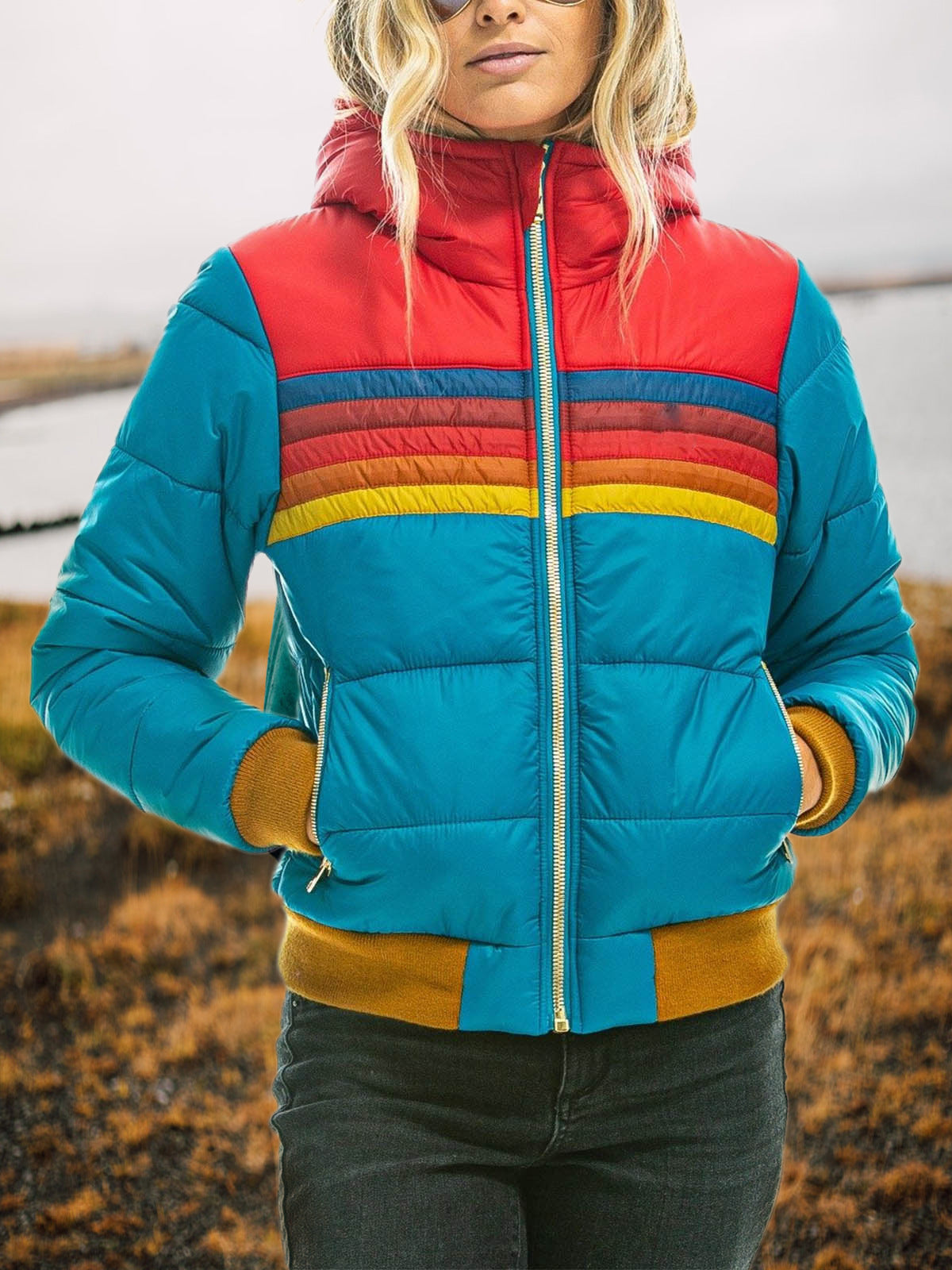 Hooded Printed Short Cotton Jacket