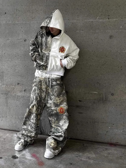 Hooded Printed Sweatshirt and Sweatpants Set