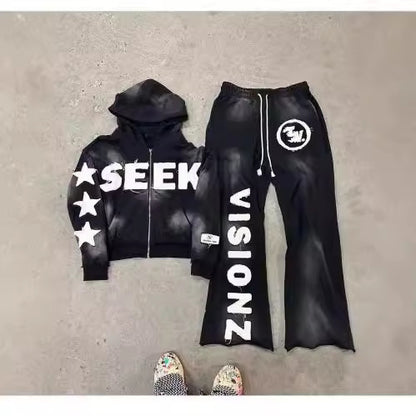 Hooded Pullover Sweatshirt Suit