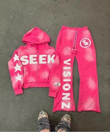 Hooded Pullover Sweatshirt Suit
